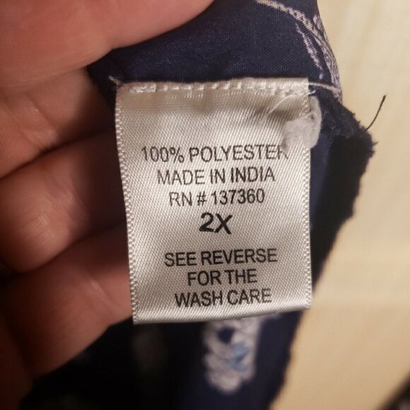 Live 4 Truth Plus Elephant Blouse Blue 2X - Picture 8 of 9